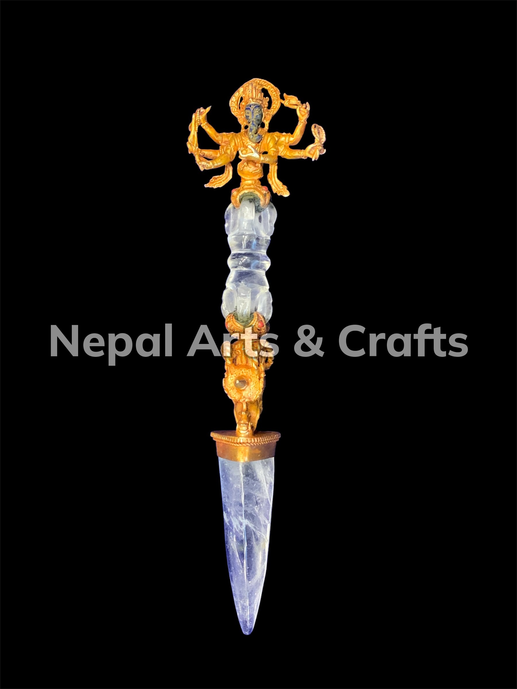 Six Hand Lapis Face Ganesh Phurba Dagger