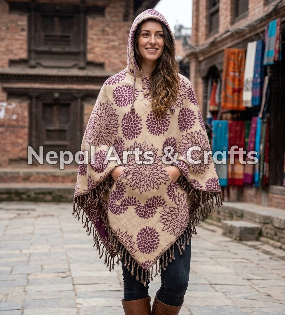 flower design poncho