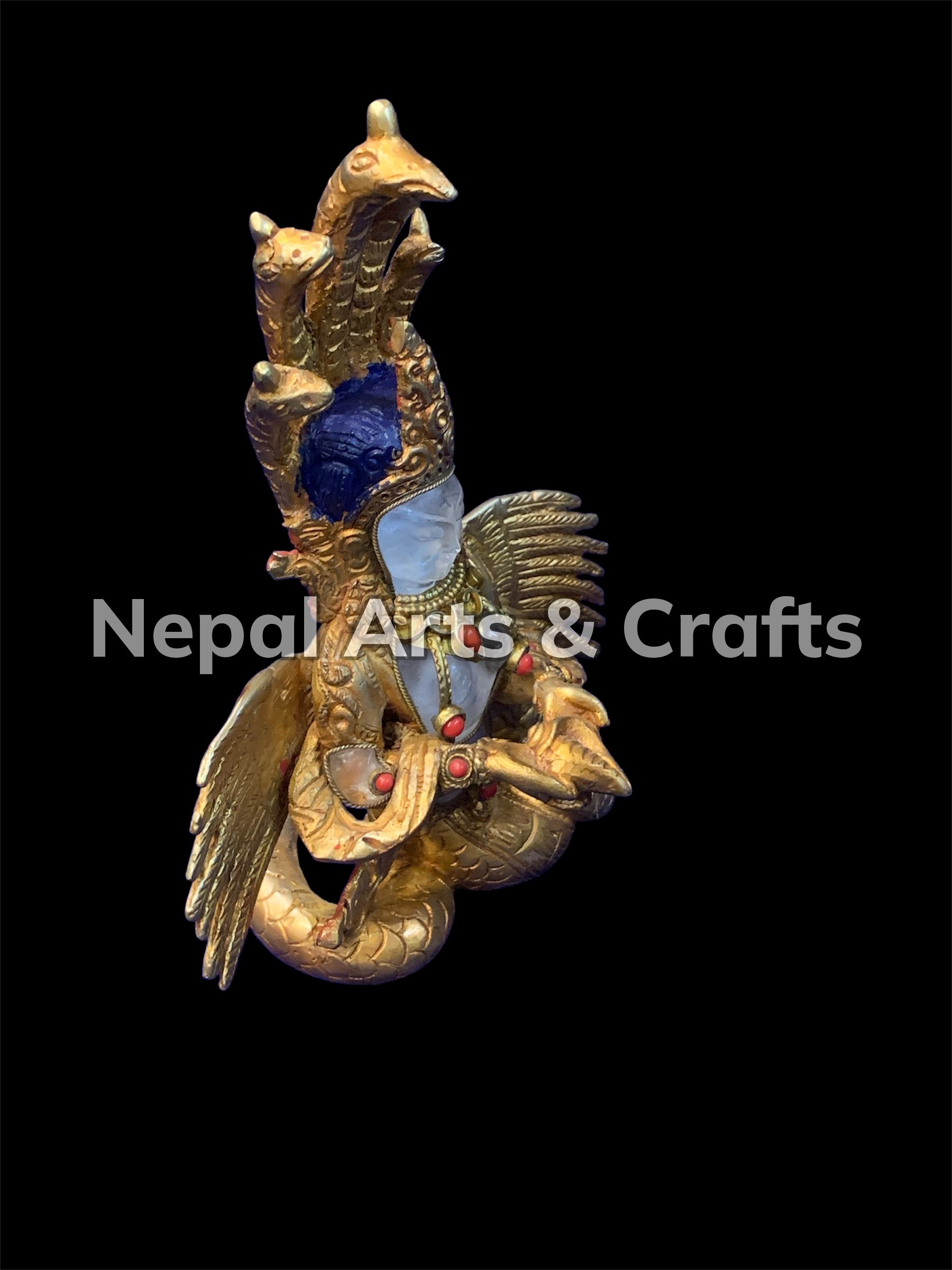 copper and crystal Naga Kanya statue