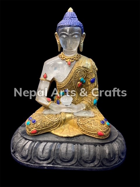 Copper Crystal Filigree Shakyamuni Buddha